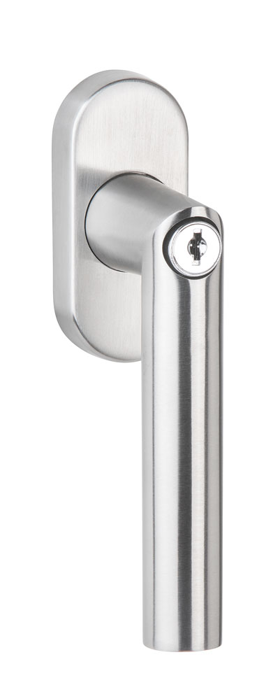 Abschl. Fenstergriff mit Druckzylinder / Edelstahl / mit 7 mm Vierkant / CL-Form / 100 Nm Abschl. Fenstergriff mit Druckzylinder / Edelstahl / mit 7 mm Vierkant / CL-Form / 100 Nm