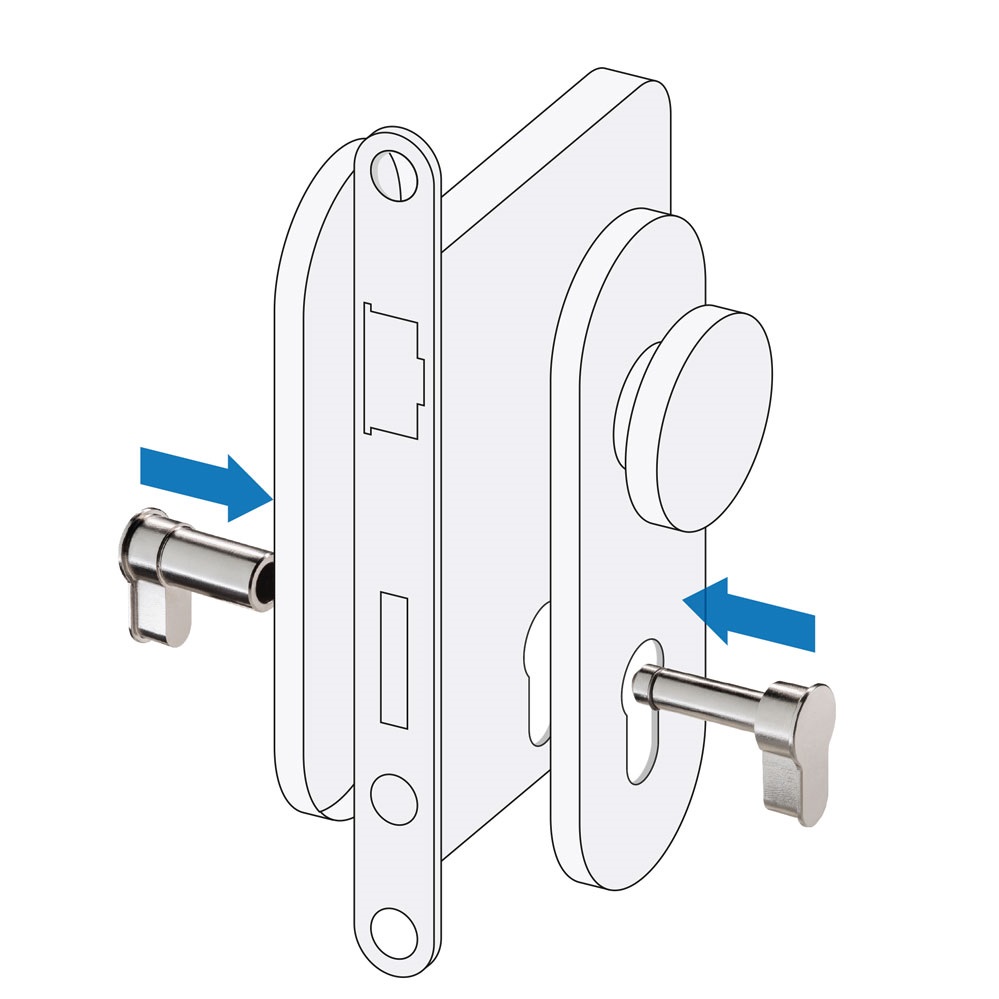 Blindzylinder "Easyblind" / Oberfläche vernickelt passend für Türstärke: 77-132 mm (variabel)