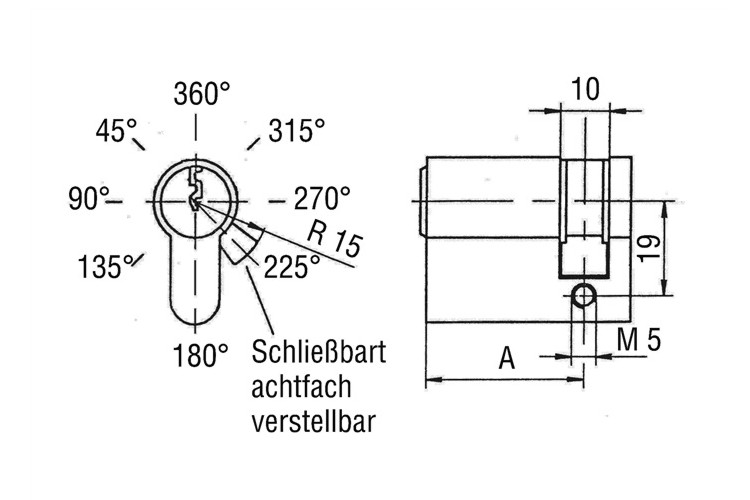 BKS Profilhalbzylinder Nr. PZ 8900 Länge: 27/10 mm - verschiedenschließend