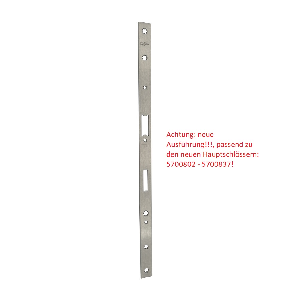 16mm Flachstulp für KFV-Hauptschlösser / käntig / mit 16 x 400 mm Flachstulp / Niro matt gebürstet