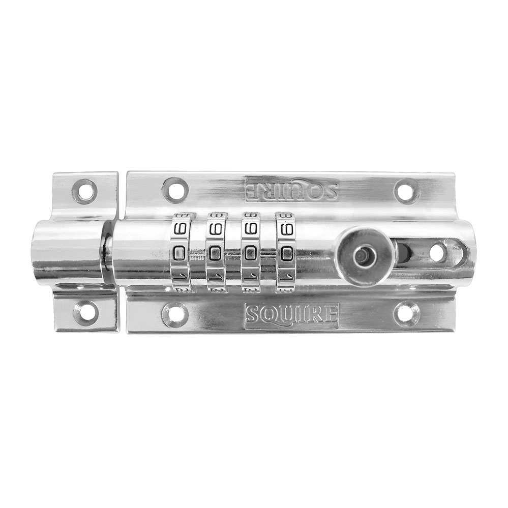 Zahlenschloss-Riegel mit 4-stelligem Zahlencode 120x50 mm, silber Zahlenschloss-Riegel mit 4-stelligem Zahlencode 120x50 mm, silber