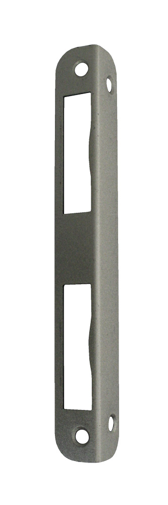 Schließblech für Zimmertüren / rund 20x20x170 mm / Stulp nickelsilber