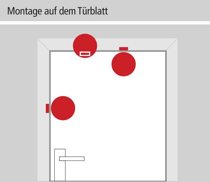 DEXCON (für Türen+Fenster) rot / 199,5 mm Durchm. inkl. 9V Batterie,Schlüsselschalter + 2 Schlüssel