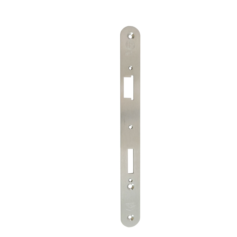 Edelstahl-Stulp 280x30 mm / stumpf / rund / DRS/ für Vario-Haustürschloss 92 mm