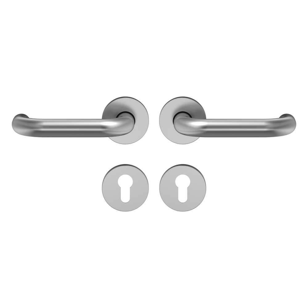 FH-U-Form Rosettendrückergarnitur / 9 mm / Nr.: 357100 / F1-elox. / festdrehbar