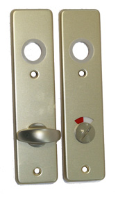 WC-Kurzschildpaar / Abmessung: 165 x 40 mm F2-eloxiert / 78 mm Entfernung / gepresst