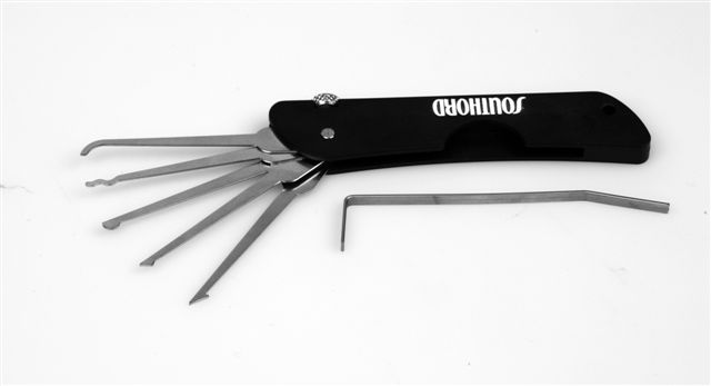 Das LOCKMASTER® Taschenmesser Pickset / schwarz  Das LOCKMASTER® Taschenmesser Pickset / schwarz