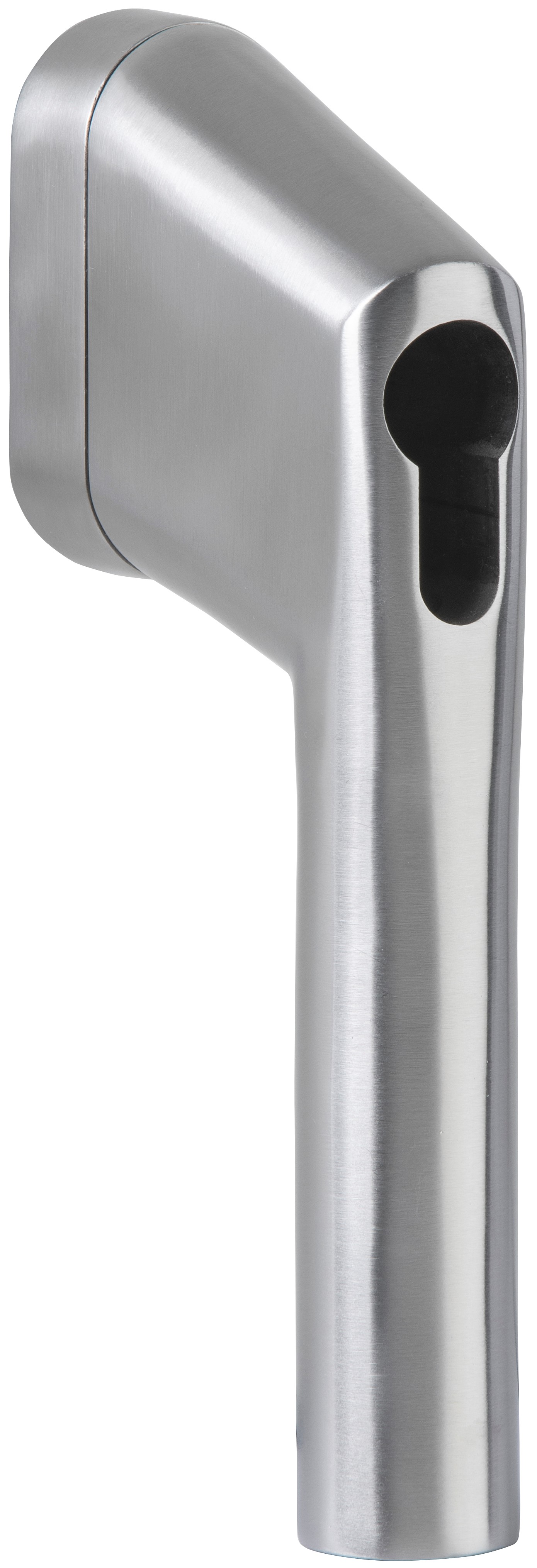 Fenstergriff vorgerichtet für Profilhalbzylinder Edelstahl matt gebürstet / 2 x 7 mm Vierkantstift Fenstergriff vorgerichtet für Profilhalbzylinder Edelstahl matt gebürstet / 2 x 7 mm Vierkantstift