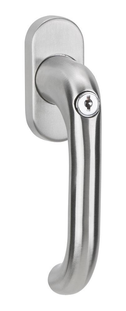 Abschl. Fenstergriff mit Druckzylinder / Edelstahl / mit 7 mm Vierkant / U-Form / 200 Nm