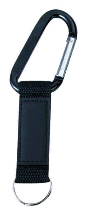 Schlüsselbänder mit Aluminium-Karabiner und Schlüsselring / schwarz / Gesamtlänge ca. 165 mm