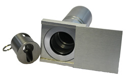 Schlüsselsafe / PHZ-vorgerichtet / Gehäusedeckel aus Edelstahl / mit Visierschieberosette