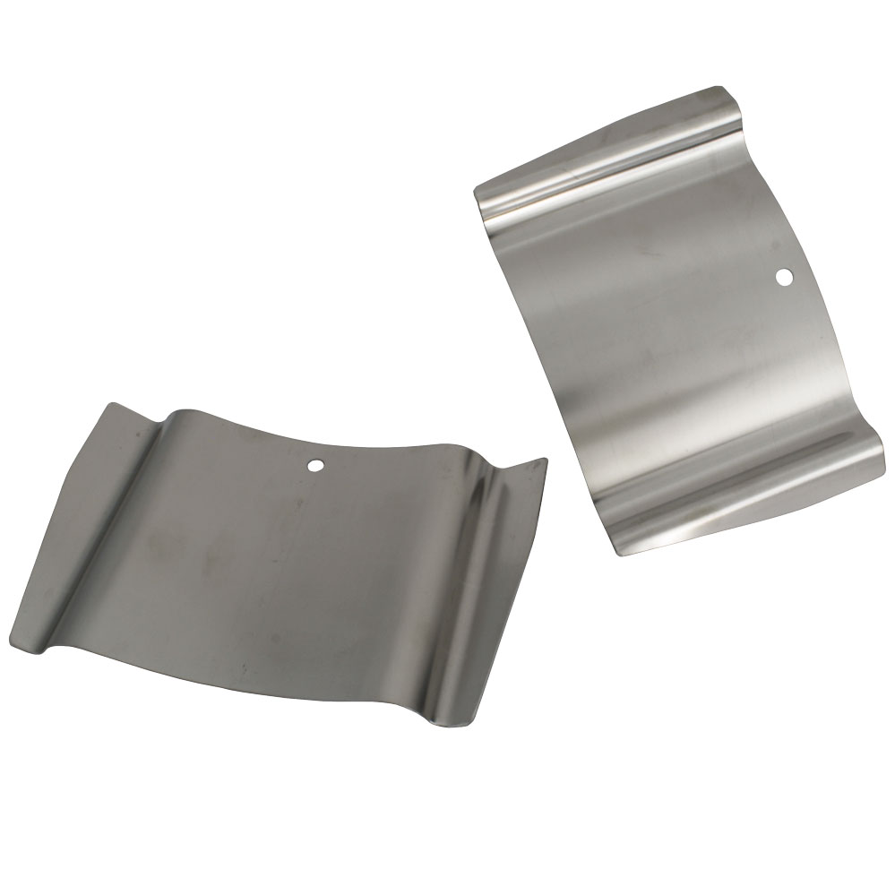 Edelstahl-Türfallenöffnungsblechset bestehend aus: 2 Türfallengleiter in 15 und 20 mm Schenkellänge