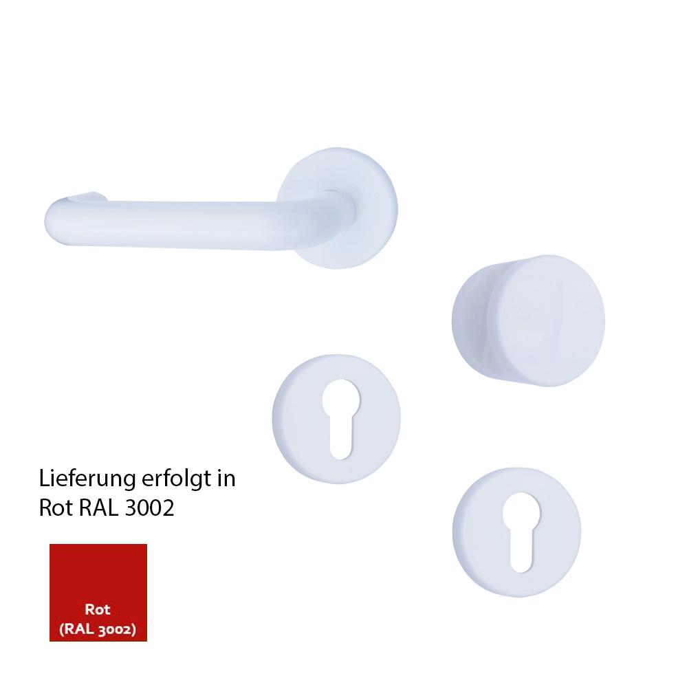 Nylon-Rosetten-Wechselgarnitur / Farbe: rot mit U-Formdrücker 8 mm / PZ-gelocht / DLS