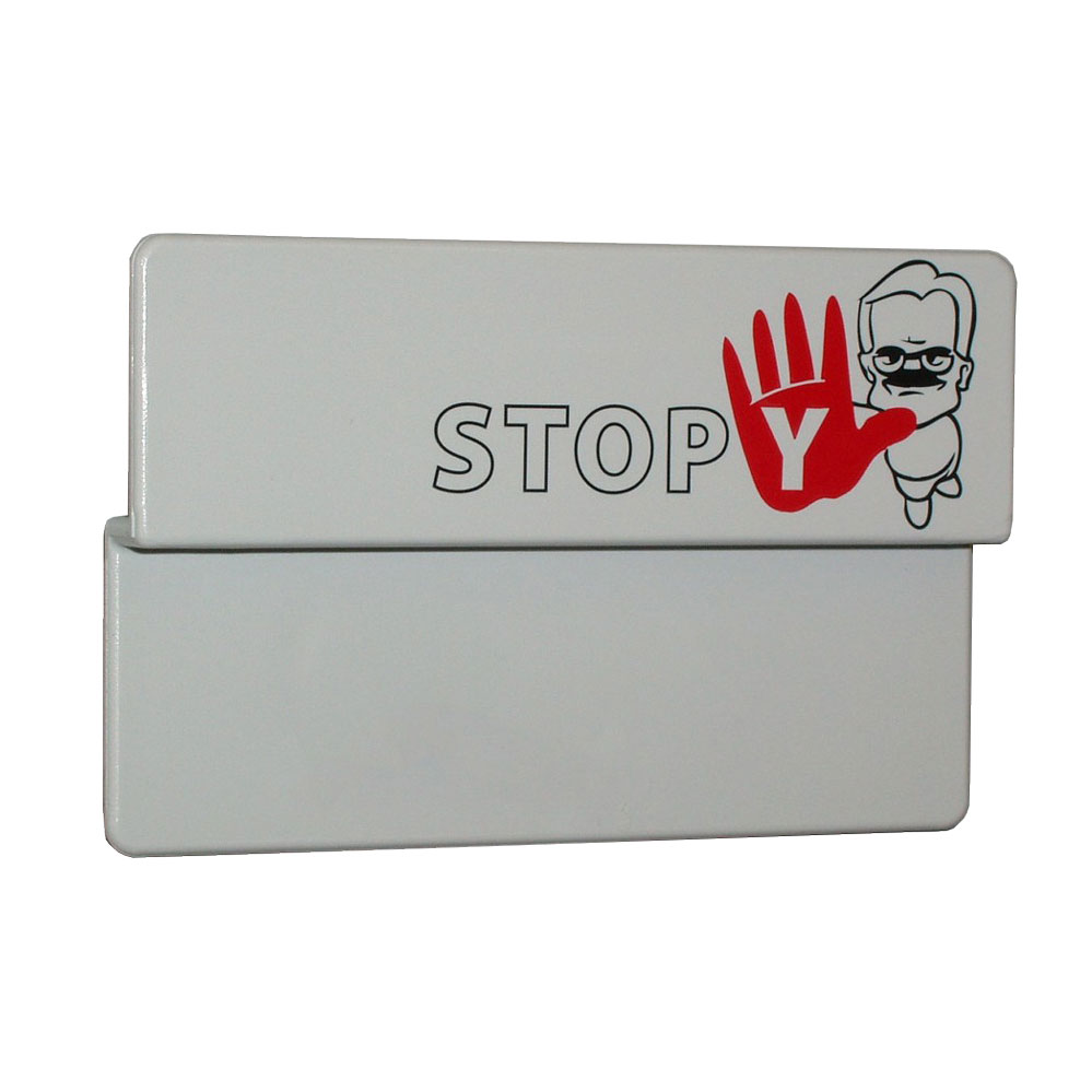 Stopy - die Briefeinwurfklappensperre weiß