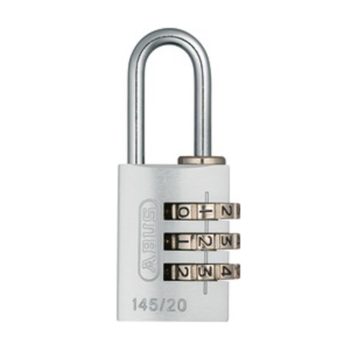ABUS Aluminium-Zahlenschloss mit 3-stelligem Code Nr. 145/20-Si silber