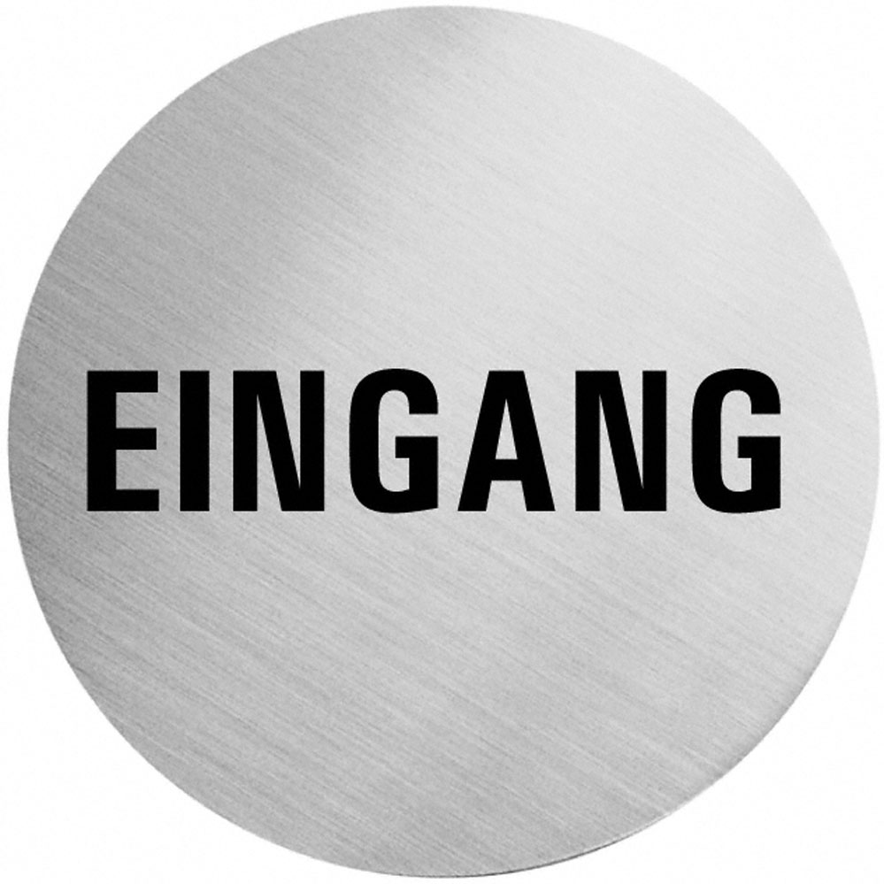 Selbstklebende Türschilder "Eingang" Art.-Nr.: 7102 EDELSTAHL, 60 mm Durchmesser