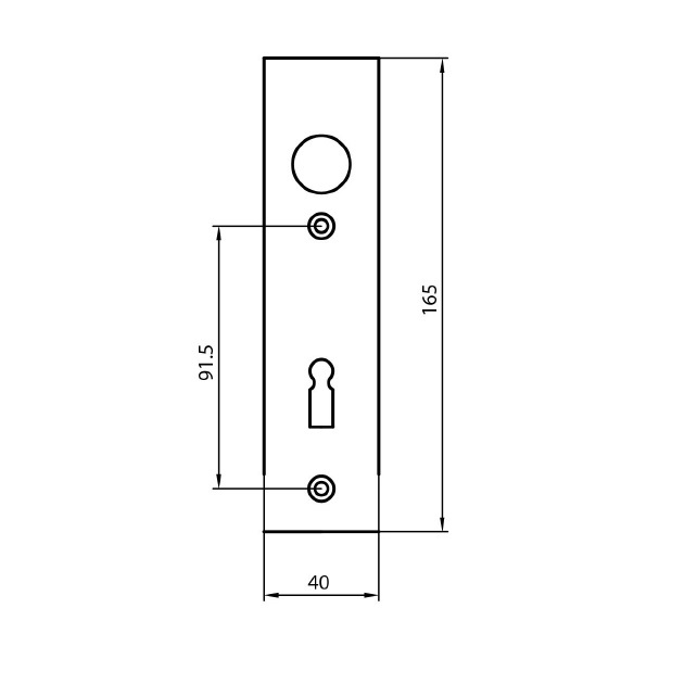 Kurzschildpaar / Abmessung: 165 x 40 mm / gepresst BB-gelocht / 72 mm Entfernung / F2-eloxiert