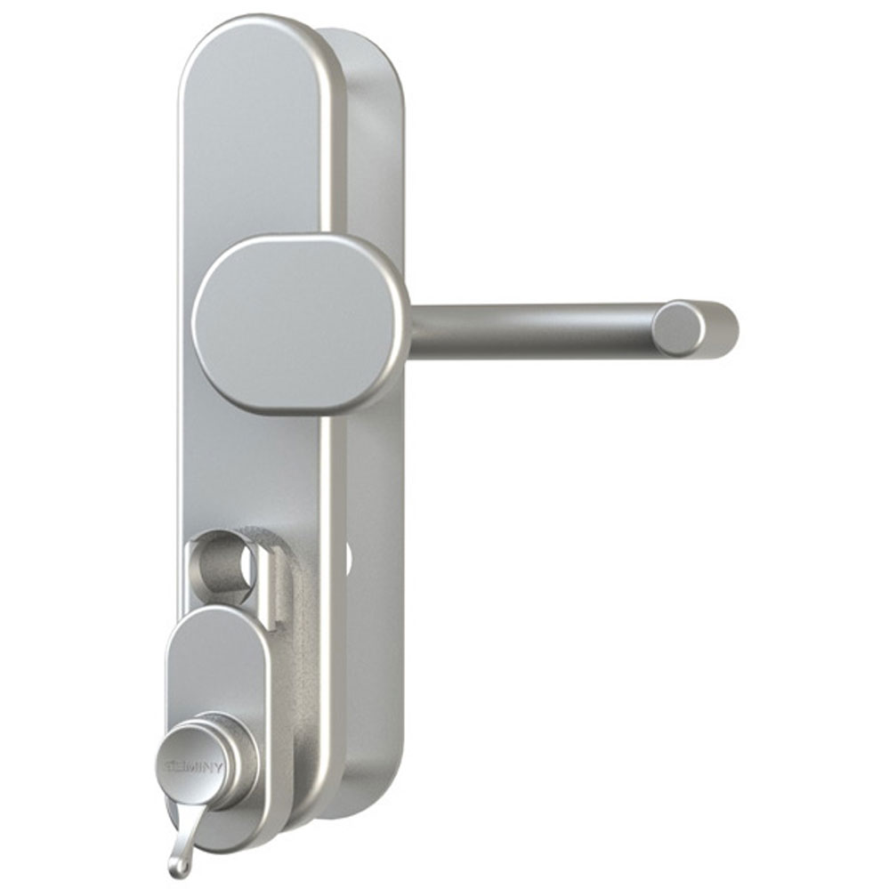 ES1-Schutzbeschlag GEMINY m. Zylinderschiebeschutz / Nr. GEM-72ZW / F1-eloxiert