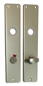 WC-Langschildpaar / Abmessung: 216 x 44/40 mm WC-Ausführung / 78 mm Entfernung / F2-eloxiert
