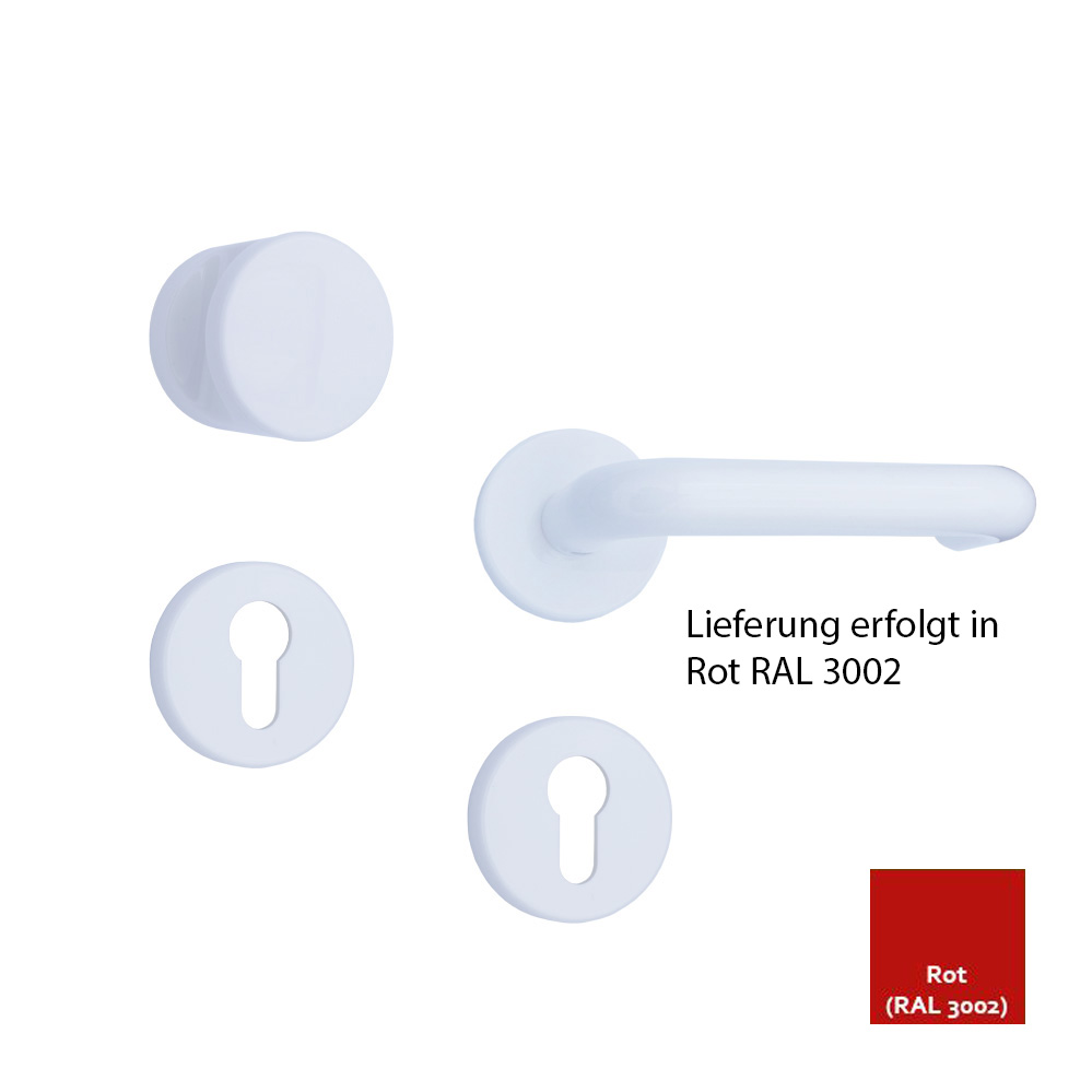 Nylon-Rosetten-Wechselgarnitur / Farbe: rot mit U-Formdrücker 8 mm / PZ-gelocht