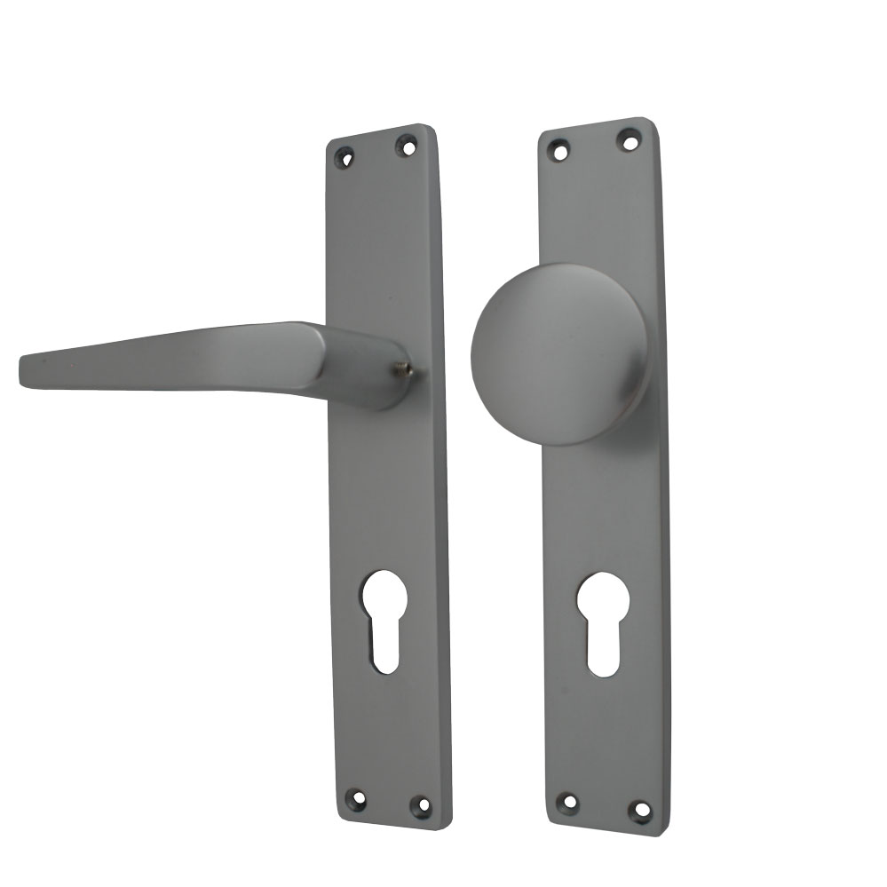 Langschildwechselgarnitur / Abm.: 230 x 40 mm Nr. 230/40WGL/ PZ-gelocht / 72 mm / F1-eloxiert
