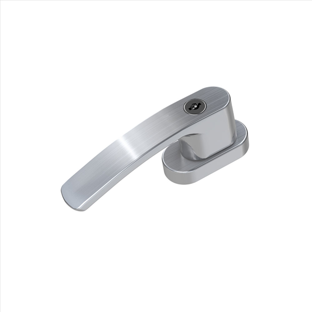 Abschließbarer Fenstergriff mit 2 Schlüssel / Edelstahl / 7x60 mm Vierkant / mit Druckzylinder Abschließbarer Fenstergriff mit 2 Schlüssel / Edelstahl / 7x60 mm Vierkant / mit Druckzylinder