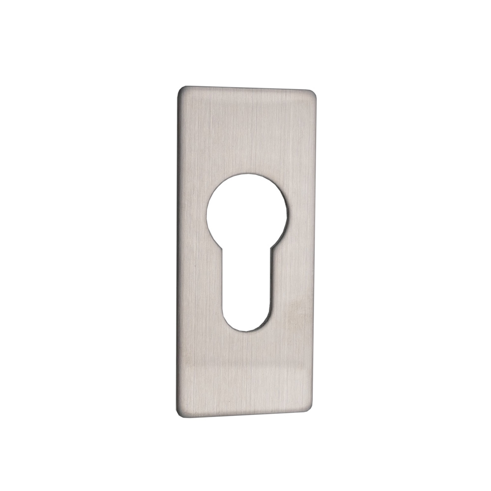 Kleberosette eckig / Edelstahl massiv 450 / 2 mm stark / PZ-gelocht