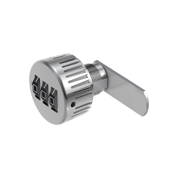 Hebelzylinder mit einstellbarer Zahlenkombination 3-stellig / mit Mutter / hellverchromt