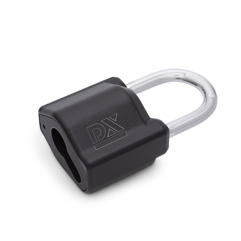 PRO-LINE PHZ-Vorhangschloss / schwarz Gehärteter Bügel (8mm Durchm.) 360 Grad drehbar