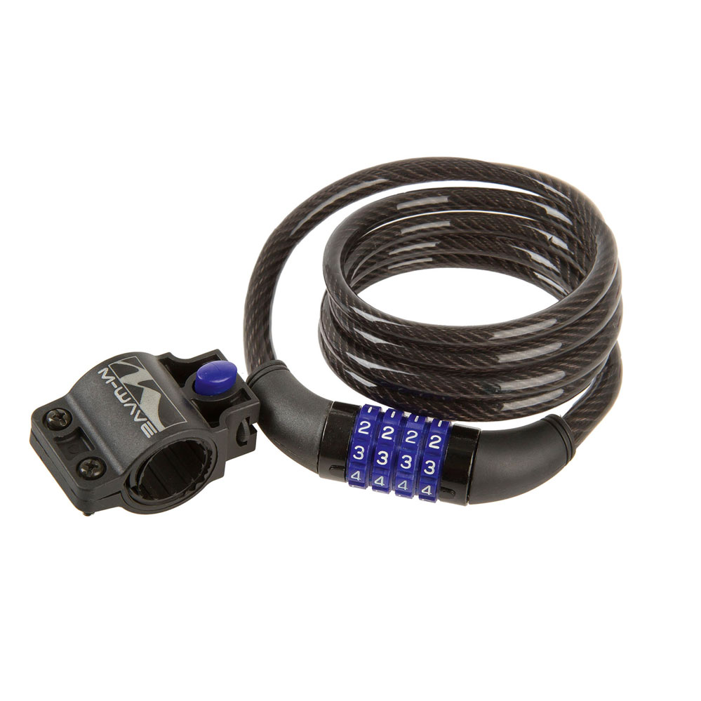 Zahlen-Spiralkabelschloss (4-stellig) 8 x 1500 mm / schwarz