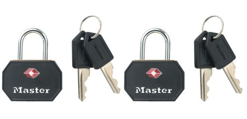 TSA-Vorhangschloss-Set (1 Set = 2 Stück) schwarz / gleichschließend