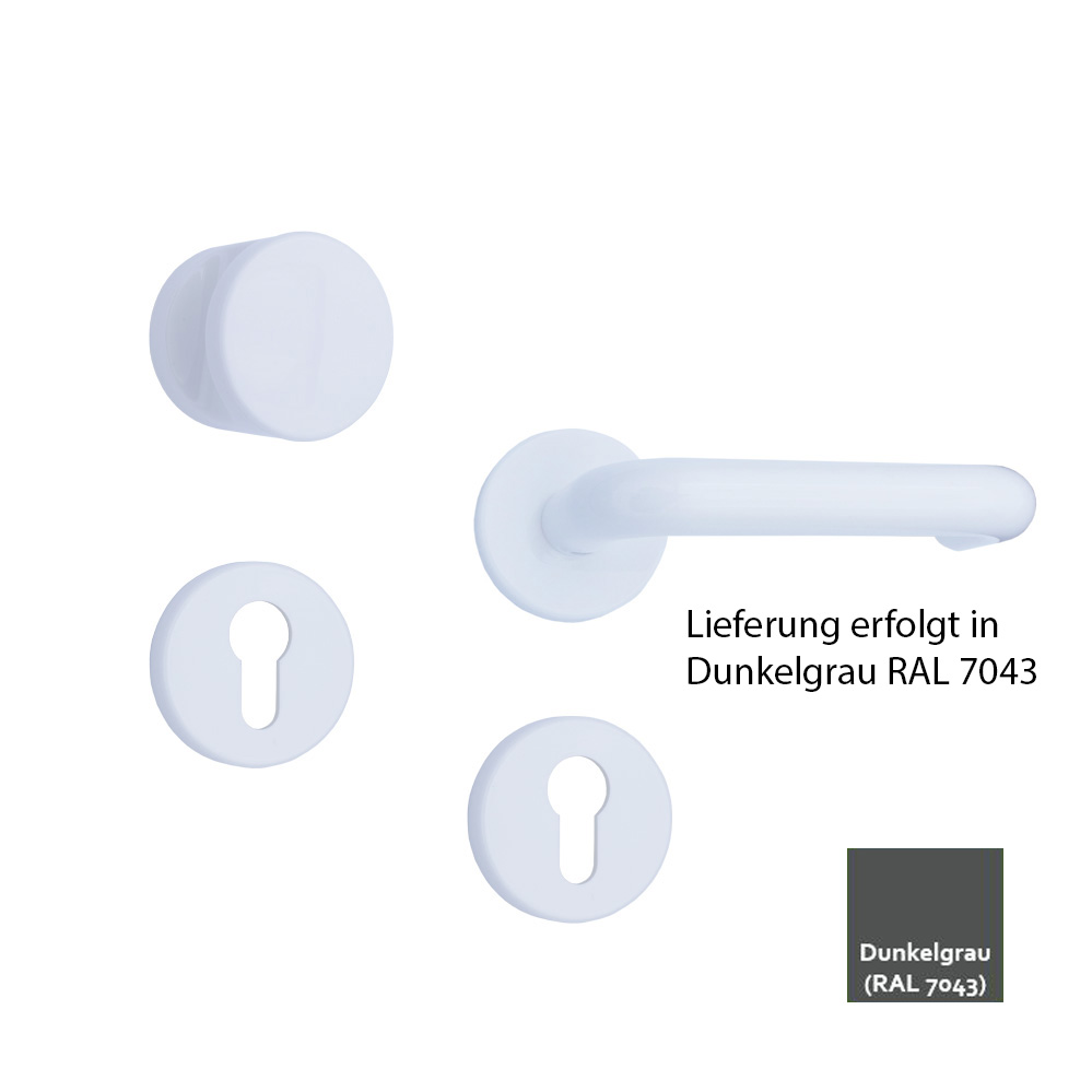 Nylon-Rosetten-Wechselgarnitur / Farbe: dunkelgrau mit U-Formdrücker 8 mm / PZ-gelocht