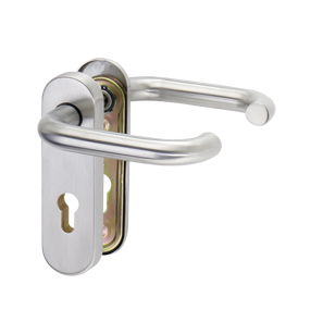 FH-Sicherheitskurzschilddrückergrt./ES1/ EDELSTAHL Nr. 76412 / 72 mm / 11 mm stark / 9 mm