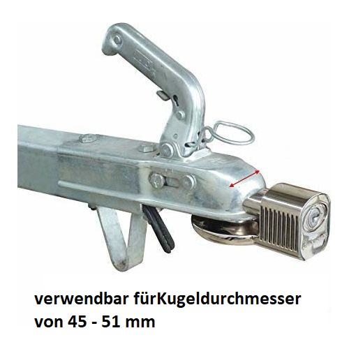 Universal-Anhängerkupplung verchromt / Nr. 377 DAT
