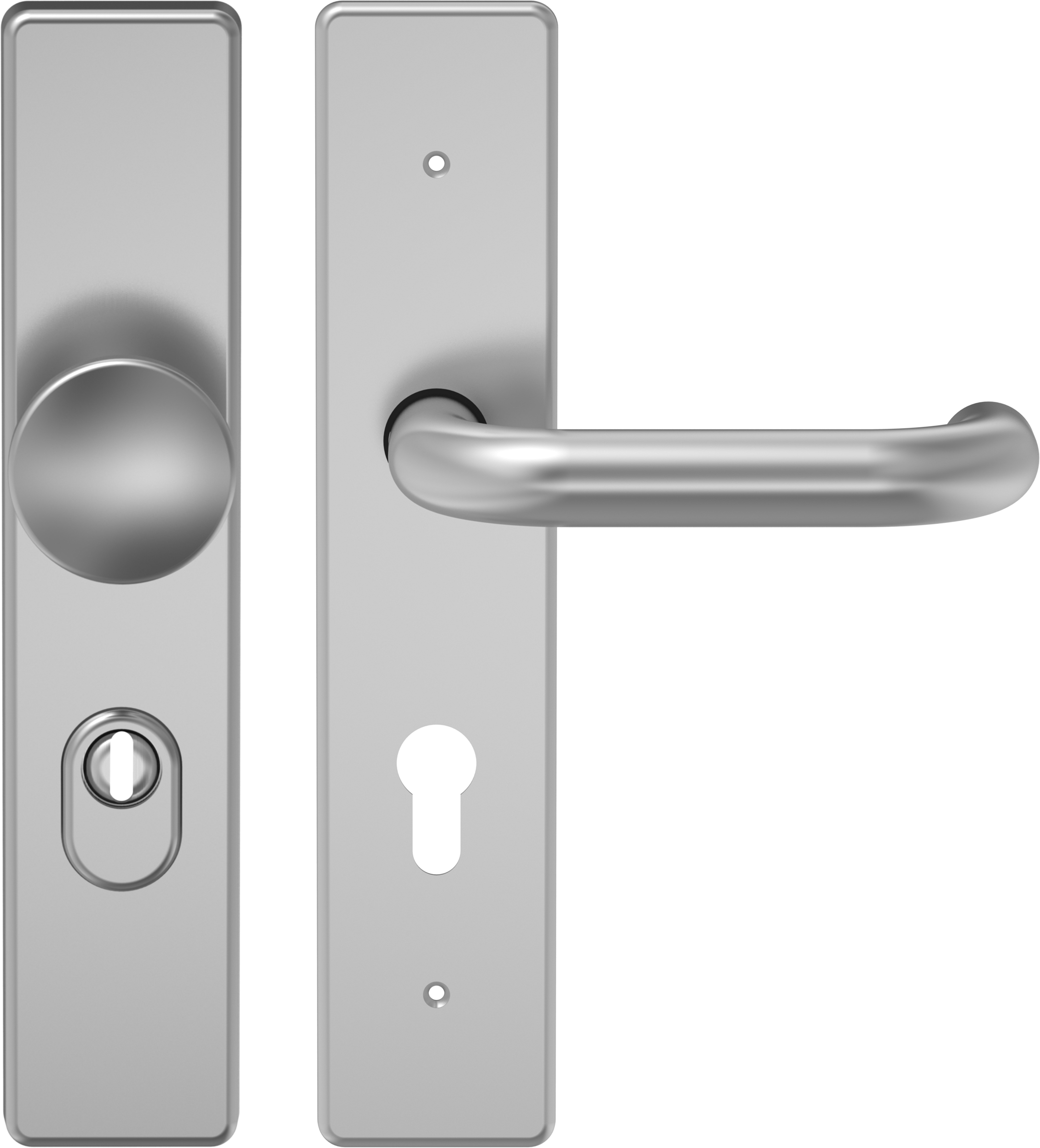 Alu-Schutzwechselgarnitur mit Kernziehschutz/ F1 72 mm / Zylindervorstand 10-15mm / ES1 / mit Knopf