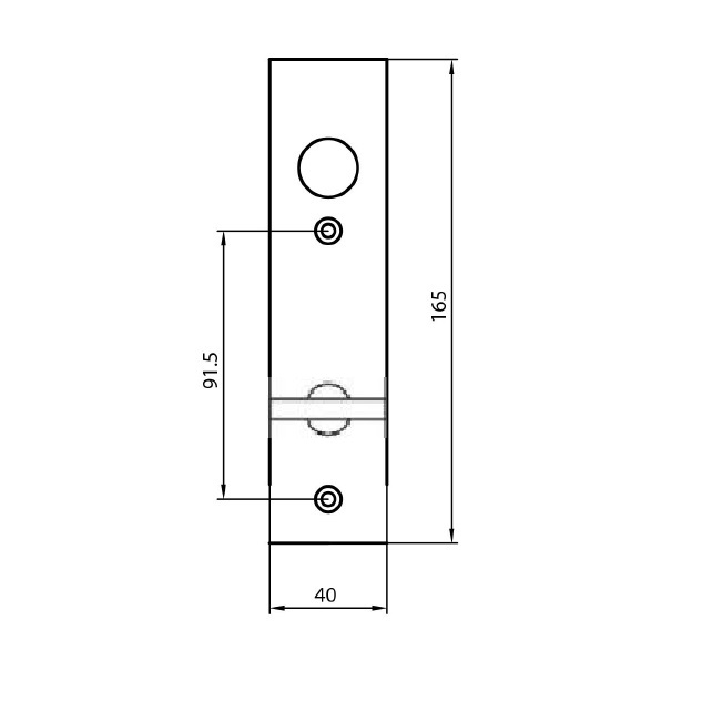 WC-Kurzschildpaar / Abmessung: 165 x 40 mm F2-eloxiert / 78 mm Entfernung / gepresst