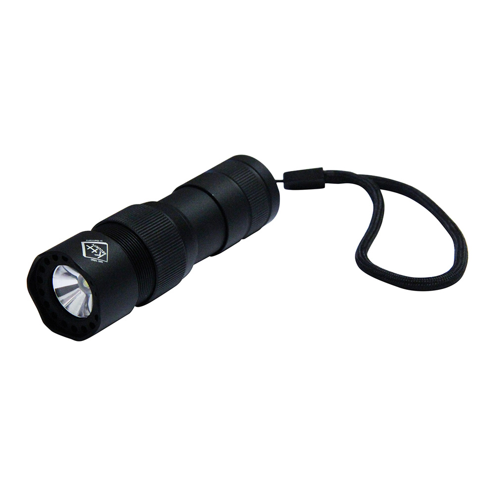 LED-Taschenlampe "PRO ALARM" Aluminium schwarz / Abmessung 100 x 30 mm
