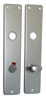 WC-Langschildpaar / Abmessung: 216 x 44/40 mm WC-Ausführung / 78 mm Entfernung / F1-eloxiert
