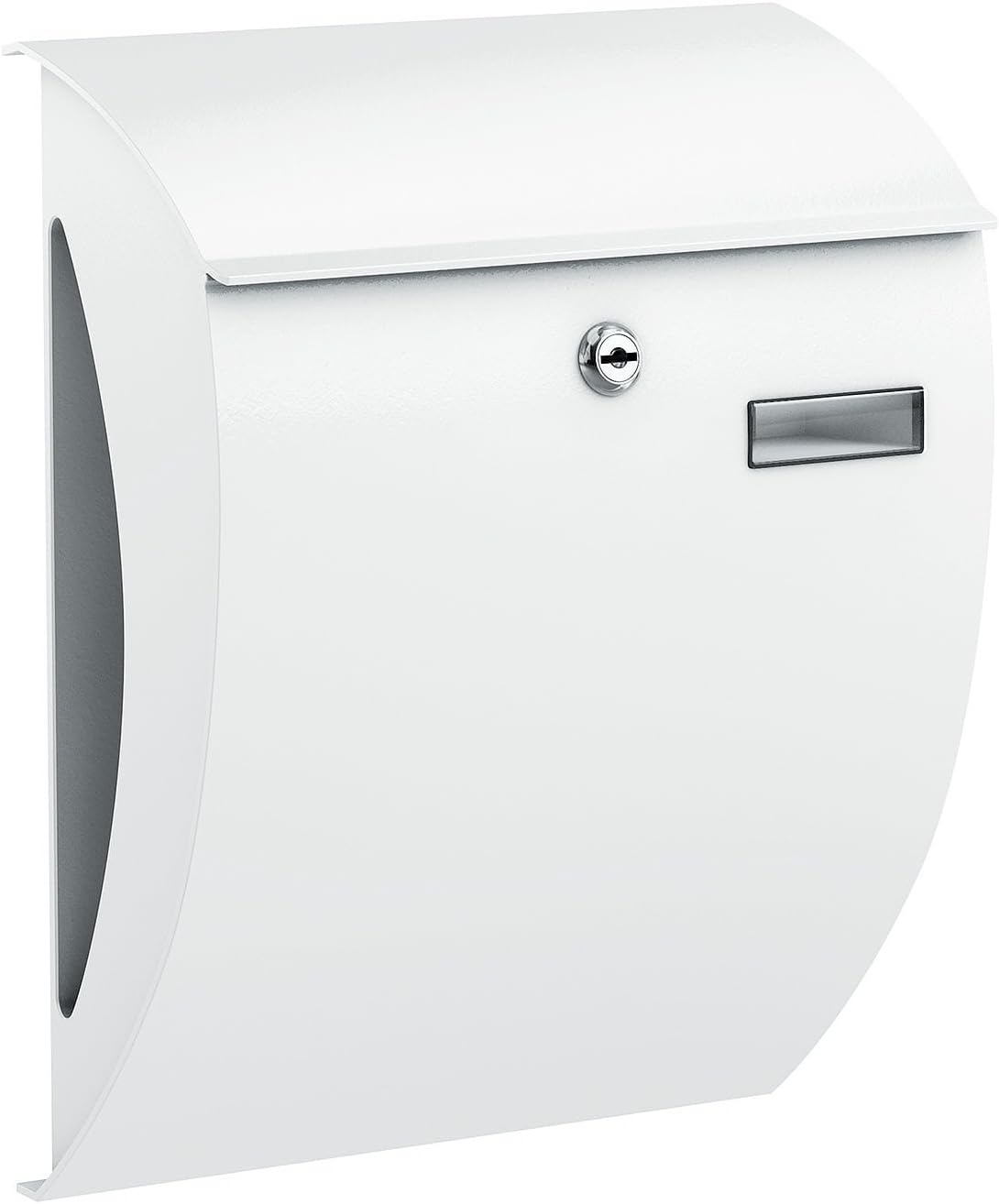 Briefkasten Stahl weiß / mit Zeitungsfach Nr. BK 2000-W / mit Namensschild und 2 Schlüssel Briefkasten Stahl weiß / mit Zeitungsfach Nr. BK 2000-W / mit Namensschild und 2 Schlüssel