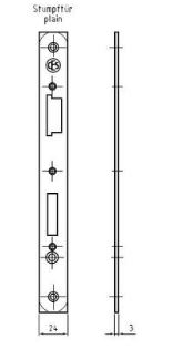 Edelstahl-Stulp 235x24mm / stumpf / rund / DLS / passend zum PZ (72) und WC (78) Vario-Schloss