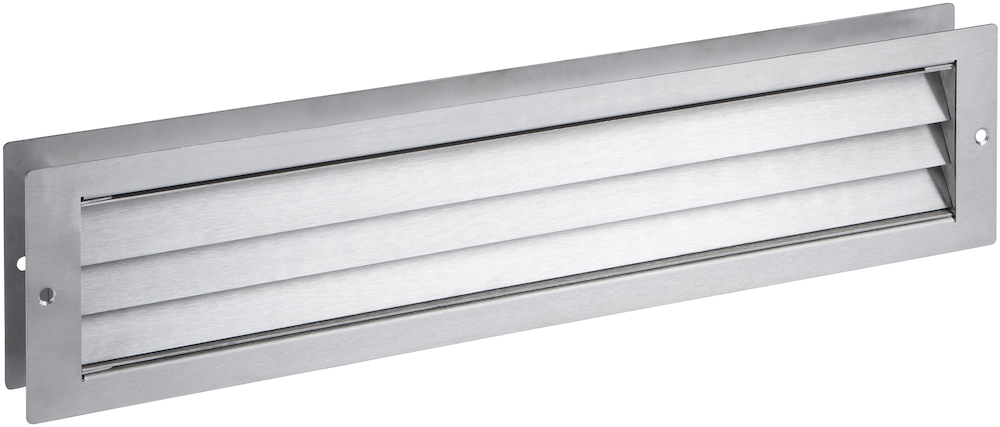 Lüftungsgitter aus Edelstahl Abmessung: 465 x 106 mm