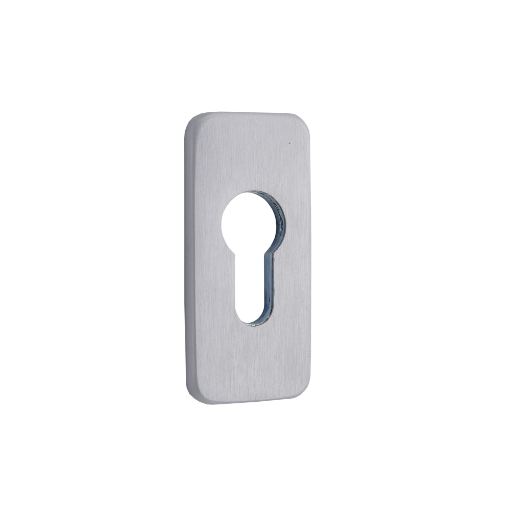 Schiebeschutzrosette für Rohrrahmen-Türen/ eckig Nr.: 458/06 / F1 elox. / 6 mm Stärke / PZ-gel.