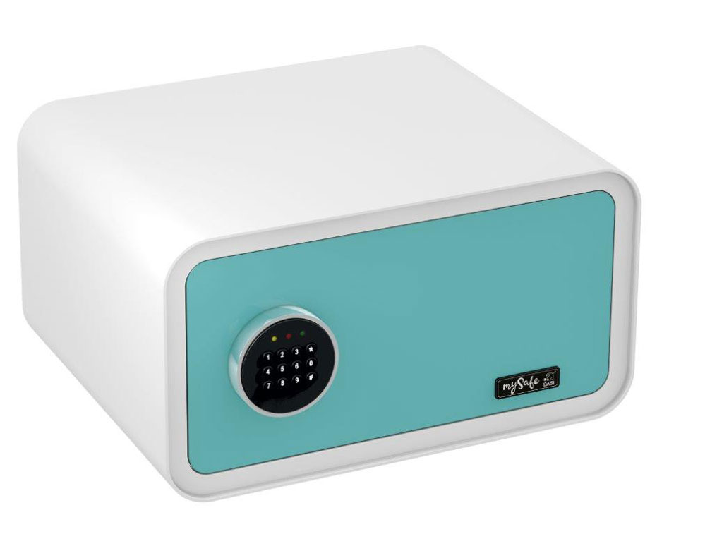 Elektronik-Möbeltresor "mysafe" Farbe: Blau-Weiß Elektronikschloss mit Zahlencode / A4 Ordnertiefe! Elektronik-Möbeltresor "mysafe" Farbe: Blau-Weiß Elektronikschloss mit Zahlencode / A4 Ordnertiefe!