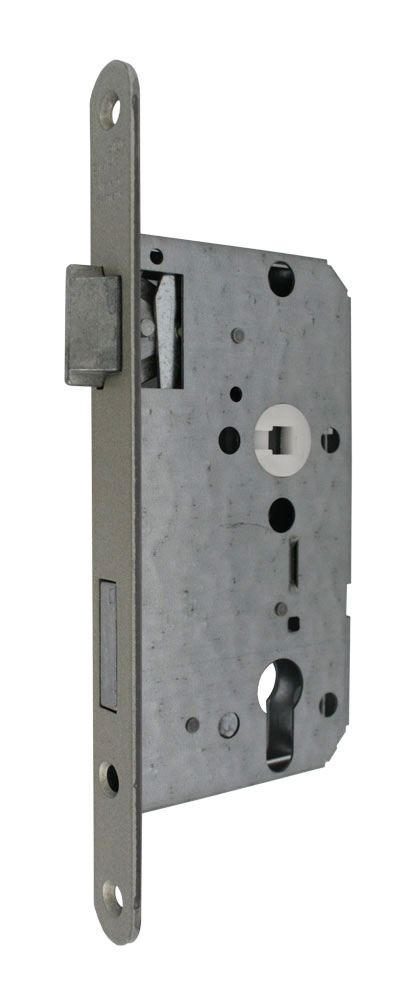 PZ-Einsteckschloss / 55-Dorn /72 mm / 8 mm / DLS / Falz / Stulp: Alu-silber-finish: 235 x 20mm rund PZ-Einsteckschloss / 55-Dorn /72 mm / 8 mm / DLS / Falz / Stulp: Alu-silber-finish: 235 x 20mm rund