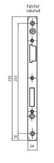 Edelstahl-Stulp 235x24 mm / falz / rund / DLS / passend zum PZ (72) und WC (78) Vario-Schloss