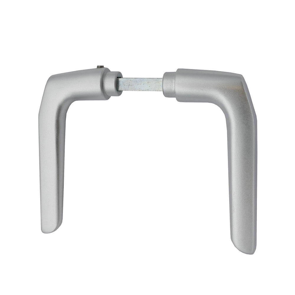 Drückerpaar / gerade Form / F1-eloxiert Nr. 4100 / 9 mm Vierkant