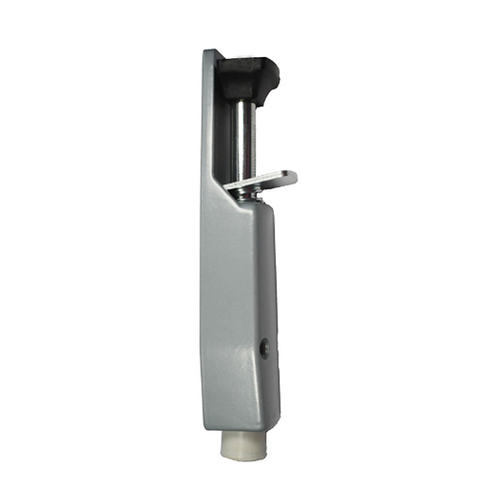 Türfeststeller, Hub 30mm / Tretbolzen verz. silber, Abm.: 190 x 40 mm