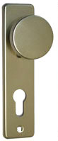 Knopfkurzschild / Abmessung: 165 x 40 mm PZ-gelocht / 72 mm Entfernung / F2-eloxiert