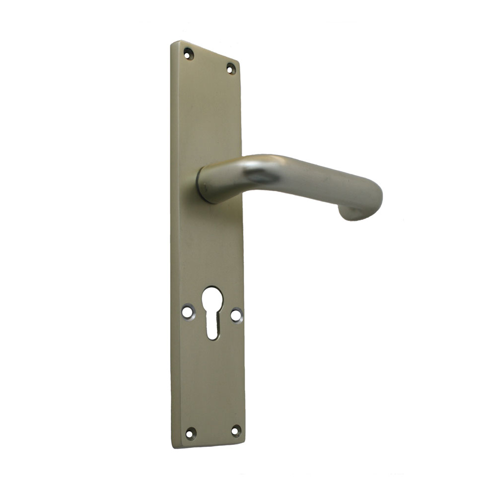 Alu-Guss-Langschild (250x53mm) mit U-Form- Drücker festdrehbar / geb. f. M5-Außenrosette/92mm