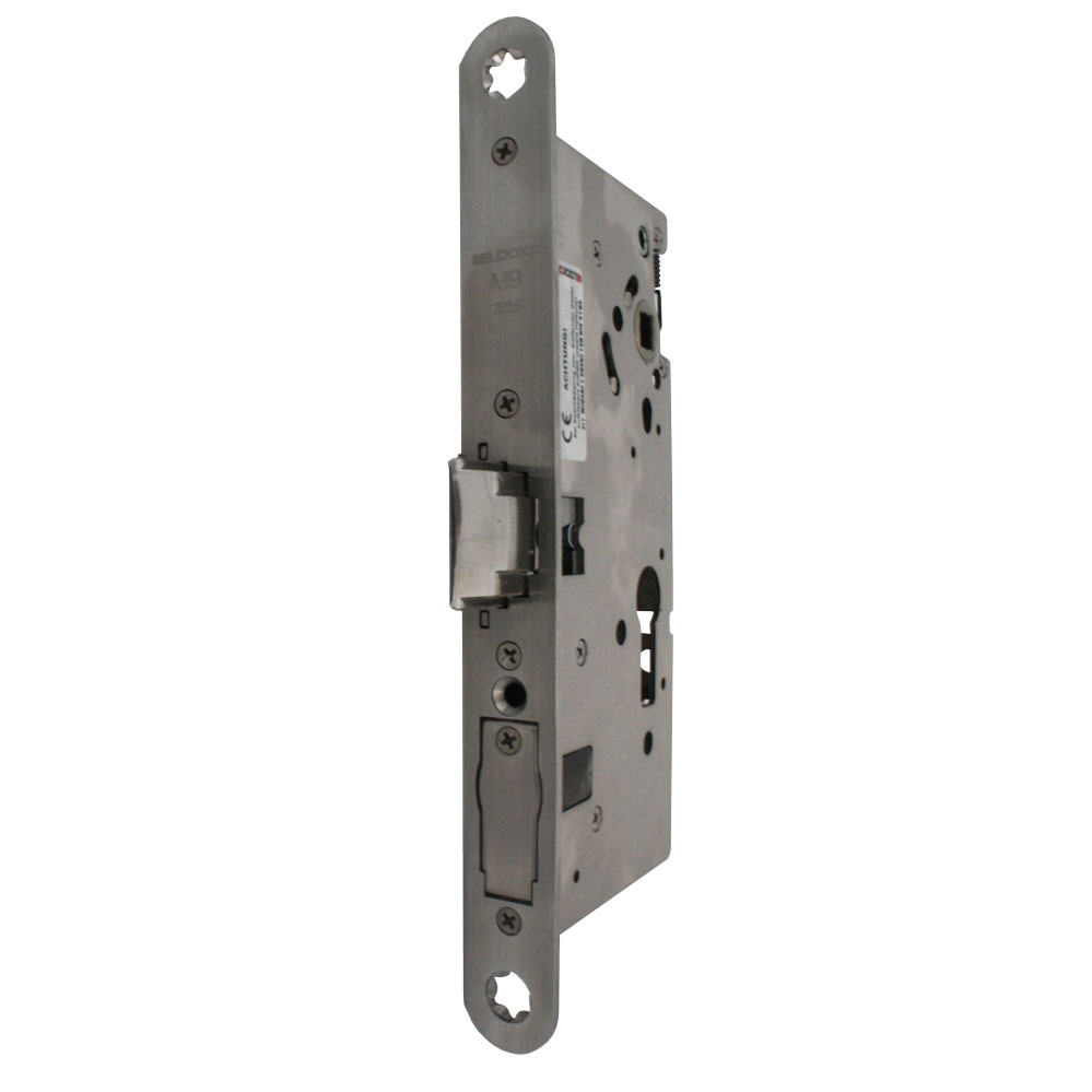 Mechan.Selbstverriegelndes Mittelfallenschloss/DLS 72 mm / 65-Dorn / 24 mm Stulpbreite / 9 mm Nuss